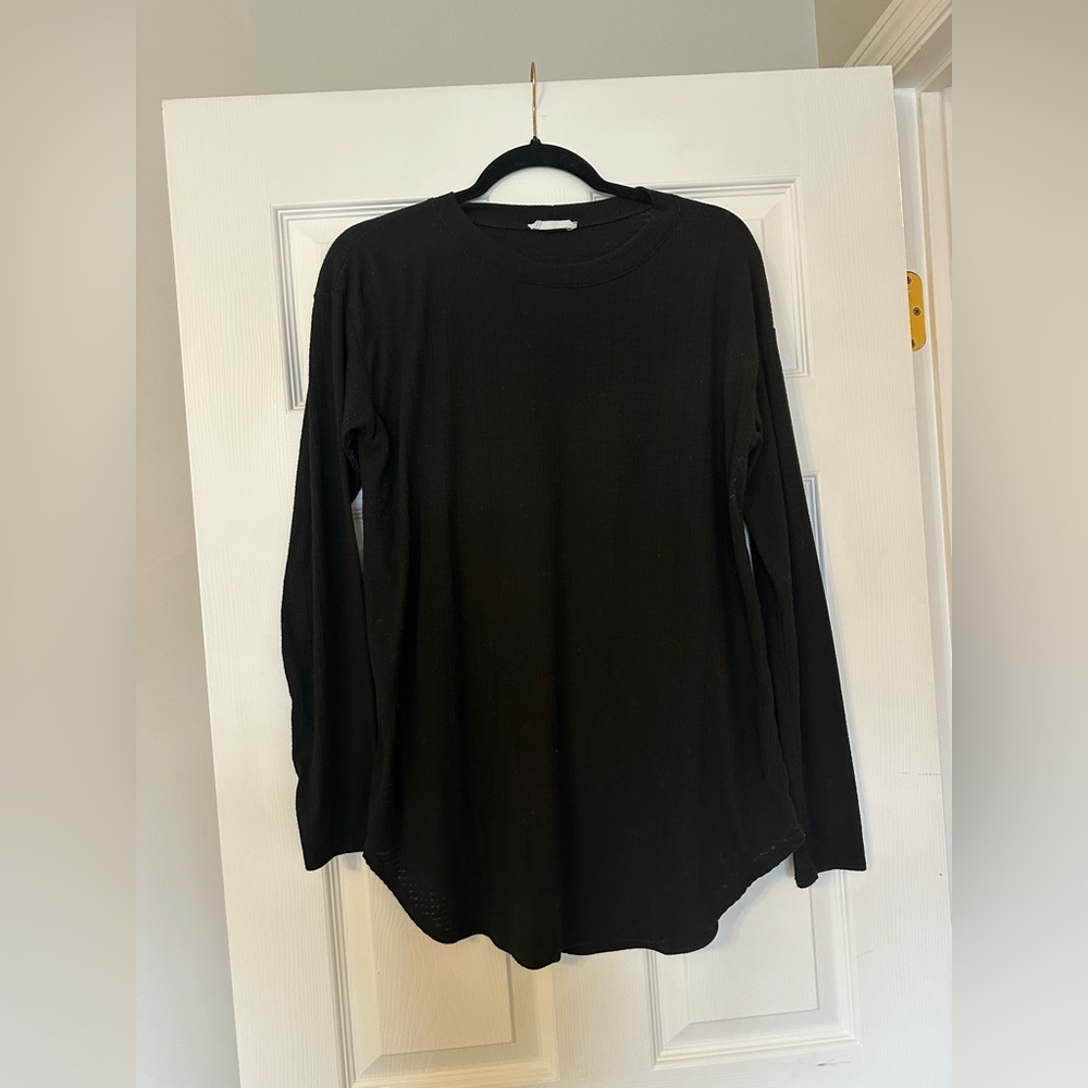 First Love by Lovelyn Black Ribbed Long Sleeve Top